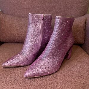 Betsey Johnson Pink Sparkle Heeled Boots